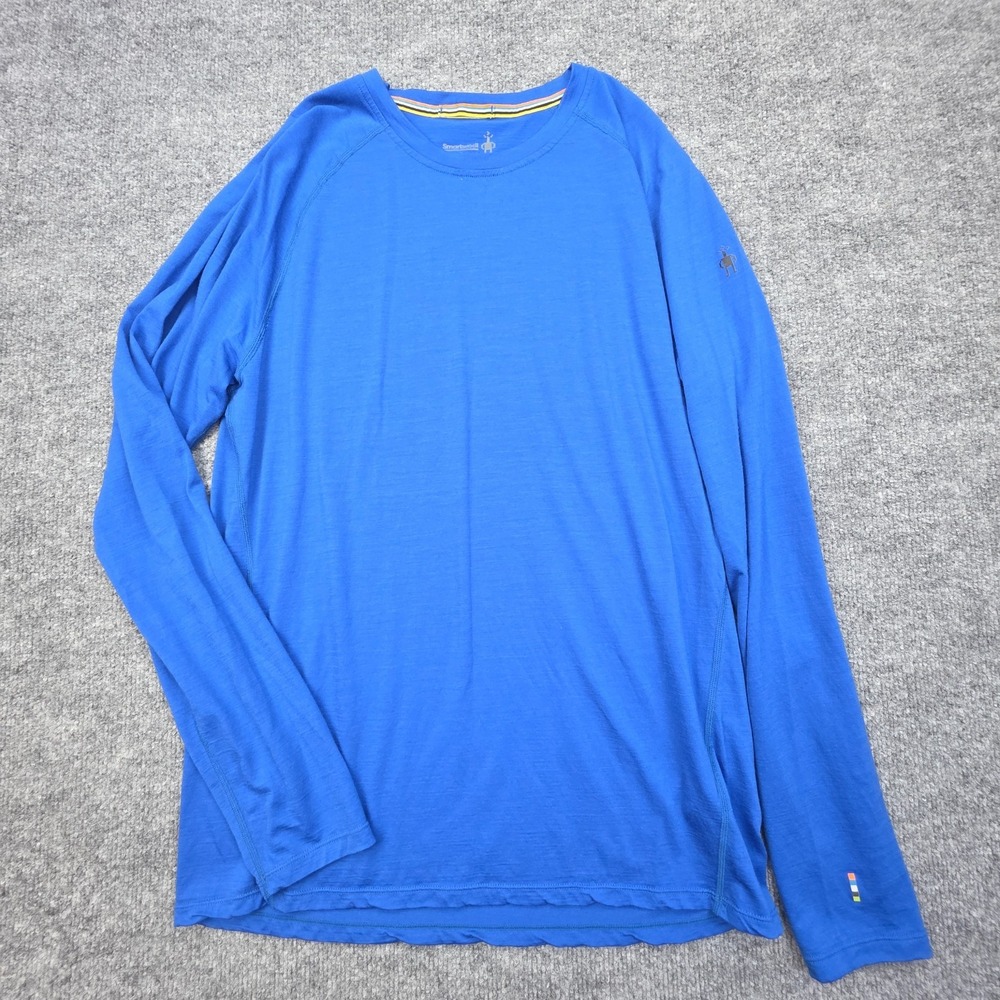 Smartwool Mens Merino 150 Base Layer Long Sleeve Shirt Blue Medium Warm Thermal